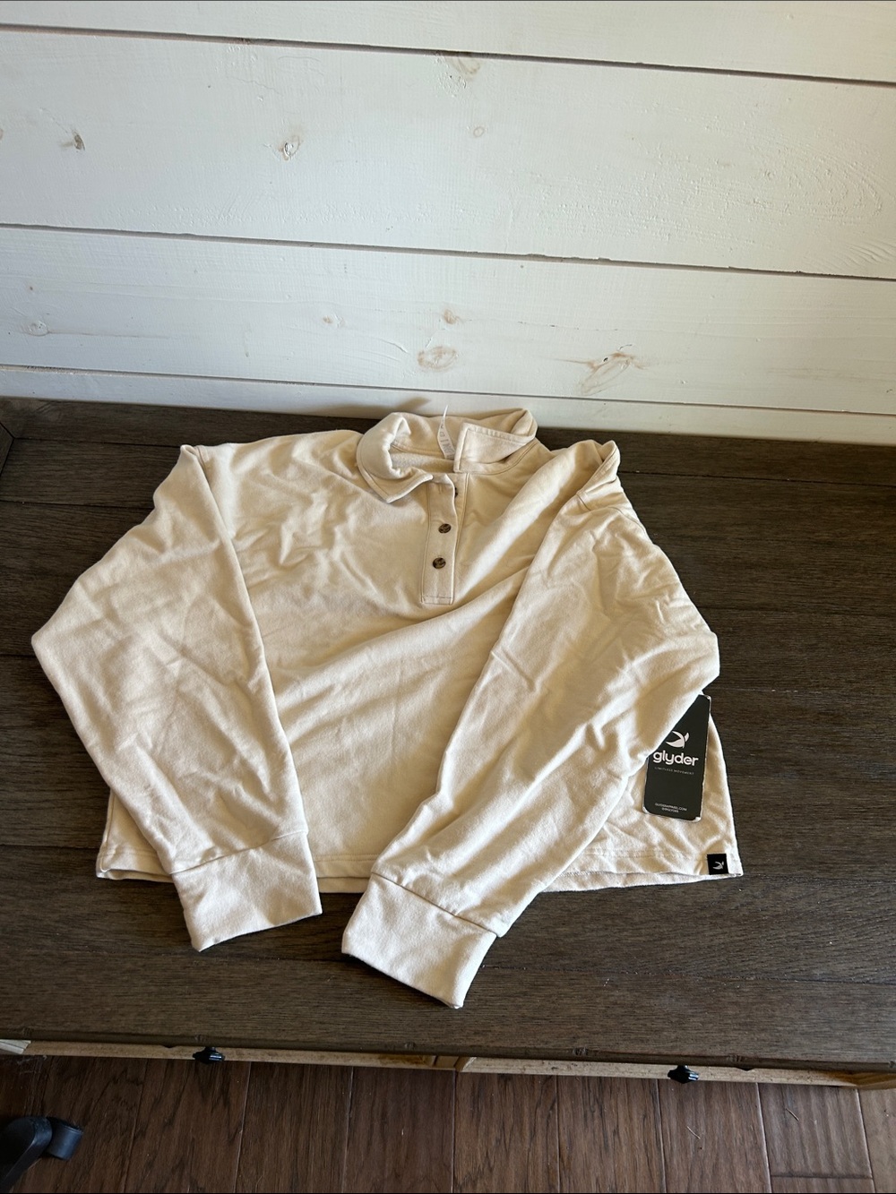Glyder Men’s Crewneck Henley Sweater in Cream